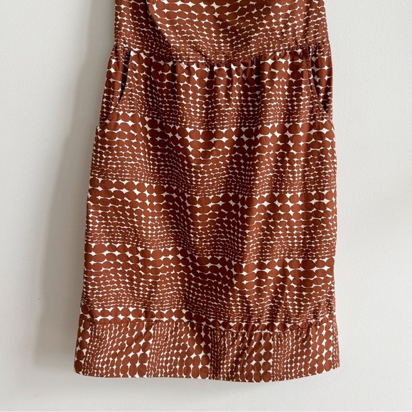 WHIT • Dockside Dress in Abstract Brown/White Print - Picture 6 of 15